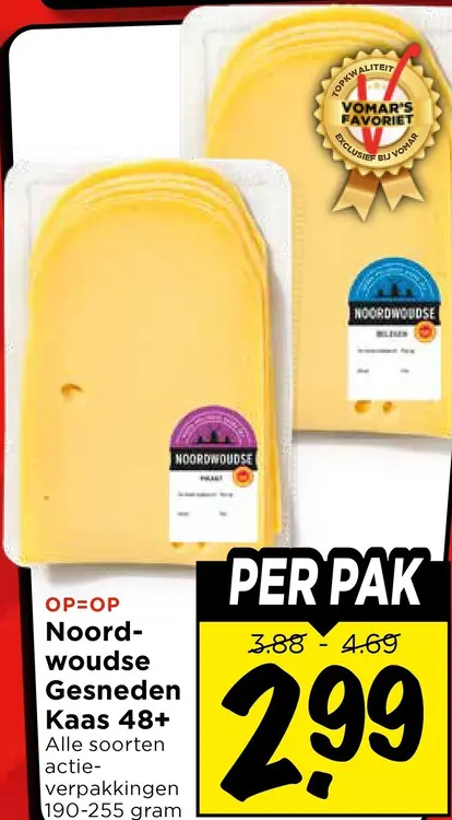 Aanbieding: Noordwoudse Gesneden Kaas 48+