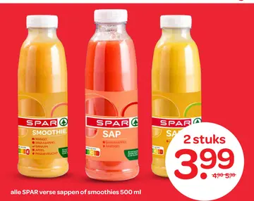 Aanbieding: SPAR verse sappen of smoothies