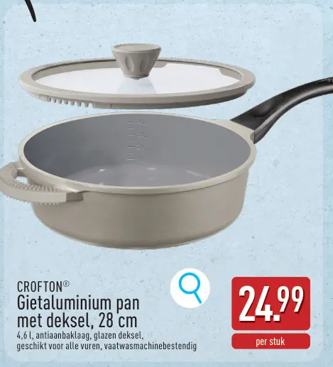Promotie: Gietaluminium pan met deksel