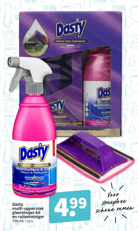 Promotie: Dasty multi-oppervlak glasreiniger kit en ruitenreiniger
