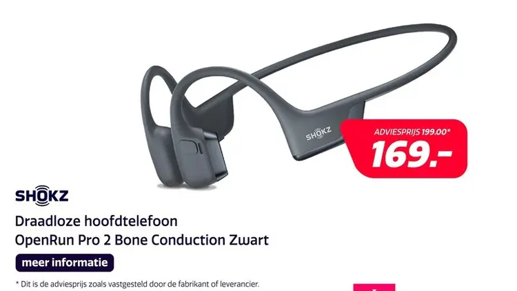 Aanbieding: Shokz OpenRun Pro 2 Bone Conduction Zwart