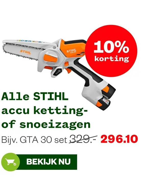 Aanbieding: Alle Stihl accu ketting- of snoeizagen