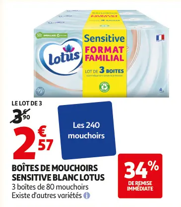 Aanbieding: Boîtes de mouchoirs sensitive blanc
