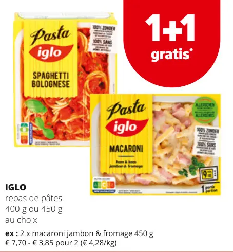Offre: Pasta iglo