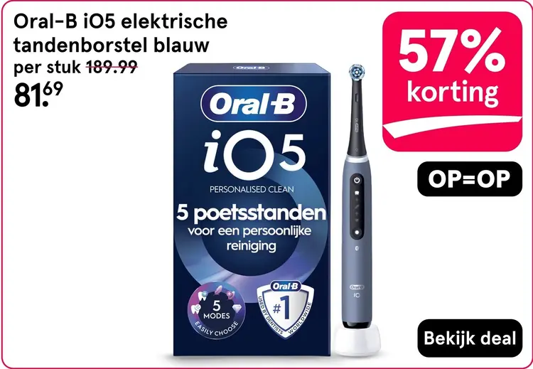Aanbieding: IO5 elektrische tandenborstel blauw