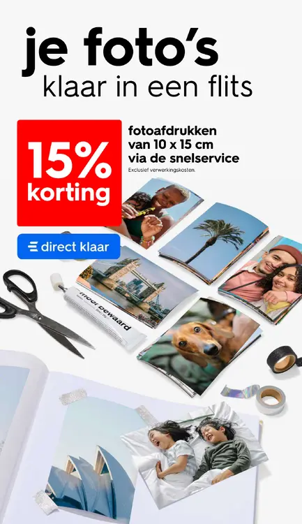 Promotie: Fotoafdrukken van 10 x 15 cm via de snelservice