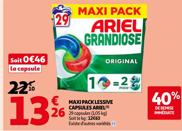 Offre: Maxi pack lessive capsules