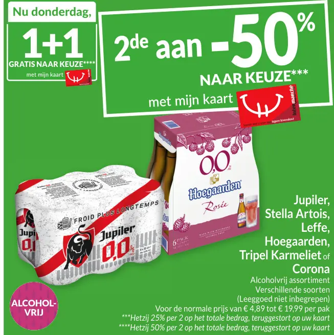 Promotie: Jupiler 0.0% and Hoegaarden Rosée 0.0%