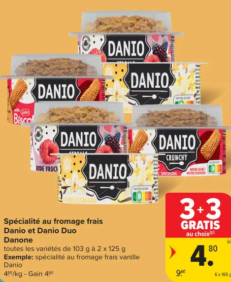 Offre: Spécialité au fromage frais Danio et Danio Duo