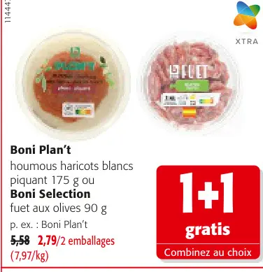 Offre: Houmous haricots blancs piquant ou fuet