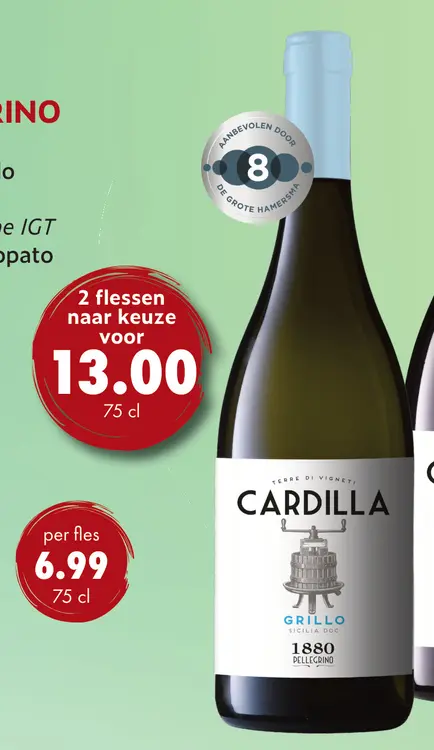 Aanbieding: Cardilla grillo sicilia DOC 2 flessen voor €12