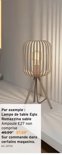 Offre: Lampe de table Eglo Romazzina sable
