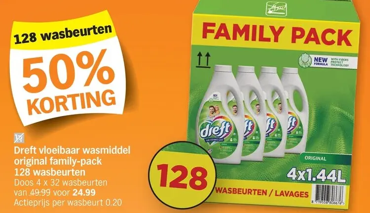 Promotie: Dreft vloeibaar wasmiddel original family-pack