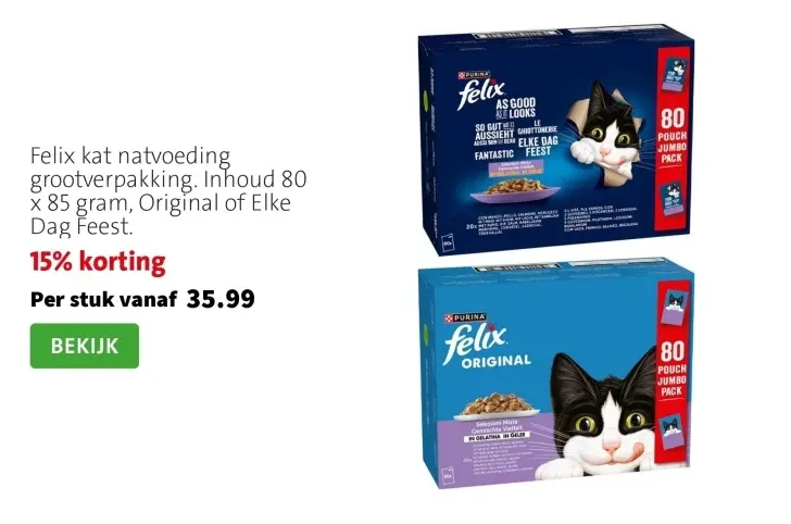 Aanbieding: Felix kat natvoeding grootverpakking