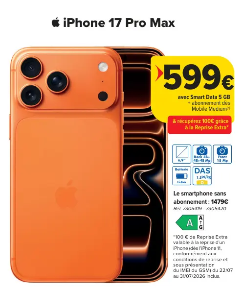 Offre: iPhone 17 Pro Max