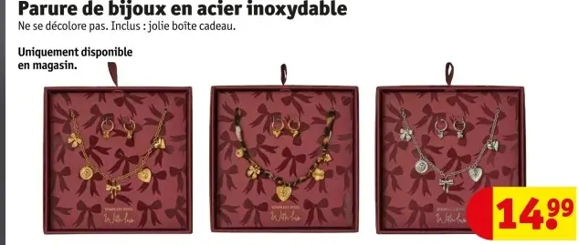 Offre: Parure de bijoux en acier inoxydable