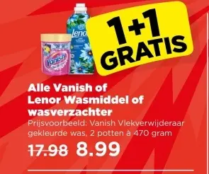 Aanbieding: Vanish of Lenor Wasmiddel of wasverzachter
