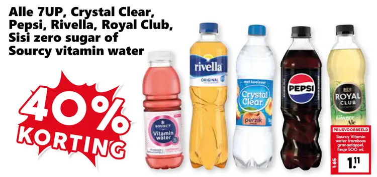 Aanbieding: Pepsi, Rivella, Royal Club, Sisi zero sugar o