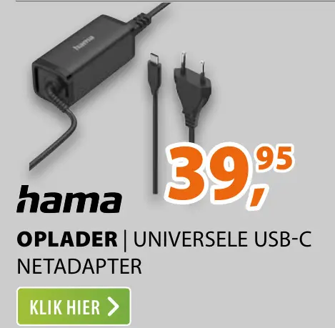 Aanbieding: Oplader | universele usb-c netadapter