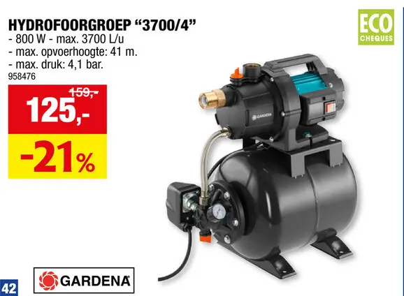 Promotie: 3700/4 hydrofoorpomp 800W