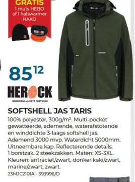 Aanbieding: SOFTSHELL JAS TARIS