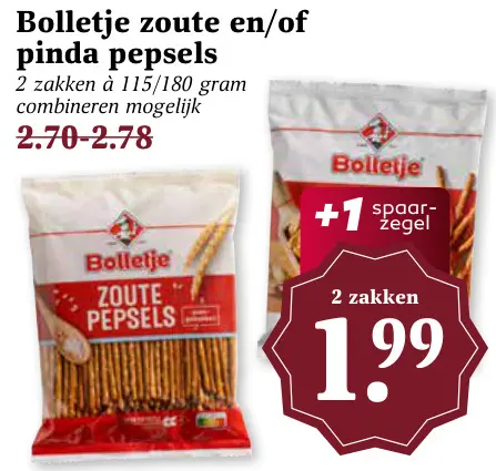 Aanbieding: Zoute en/of pinda pepsels