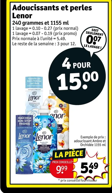 Offre: Adoucissants et perles
