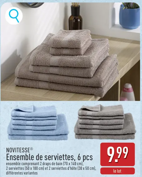 Offre: Ensemble de serviettes, 6 pcs