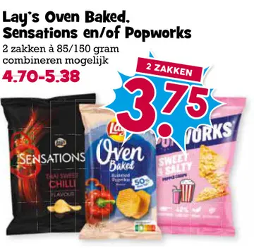 Aanbieding: Lay's Oven Baked. Sensations en/of Popworks