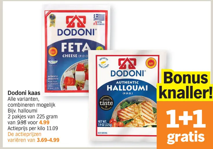 Promotie: Dodoni kaas