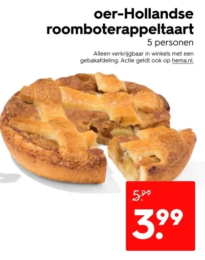 Aanbieding: oer-Hollandse roomboterappeltaart