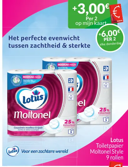 Promotie: Toiletpapier Moltonel Style