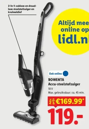 Aanbieding: Accu-steelstofzuiger