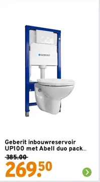 Aanbieding: Geberit inbouwreservoir UP100 met Abell duo pack