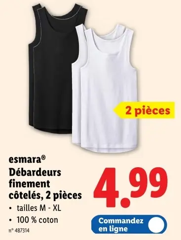 Offre: Débardeurs finement côtelés