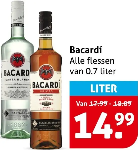 Aanbieding: Bacardí alle flessen