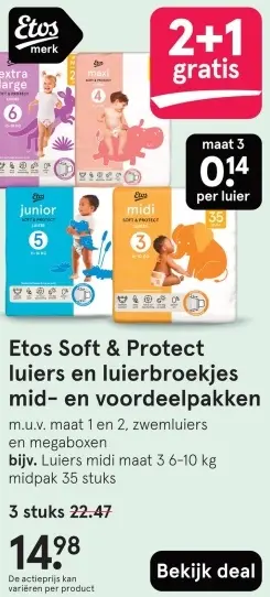 Aanbieding: Soft & Protect luiers en luierbroekjes mid- en voordeelpakken