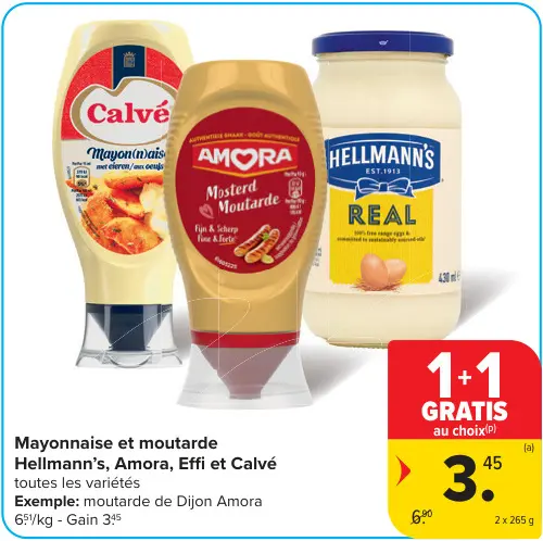 Offre: Mayonnaise et moutarde