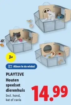 Aanbieding: Houten speelset dierenhuis
