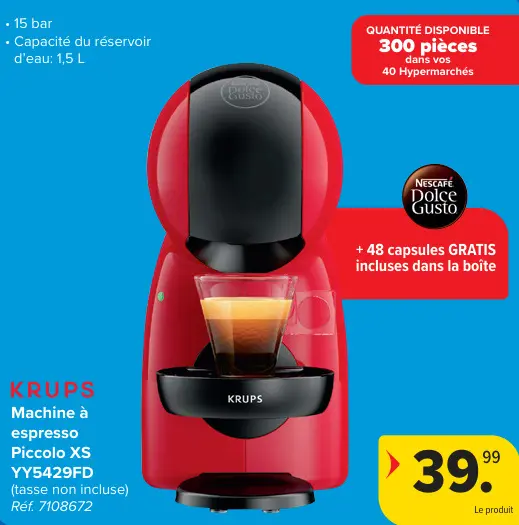 Offre: Machine à espresso Piccolo XS YY5429FD