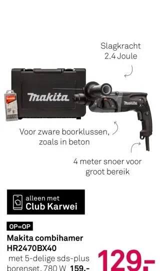 Aanbieding: Makita combihamer HR2470BX40