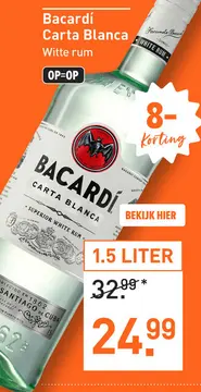 Aanbieding: Bacardí Carta Blanca 150CL Mixen