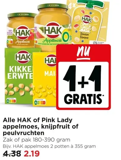 Aanbieding: Alle HAK of Pink Lady appelmoes, knijpfruit o