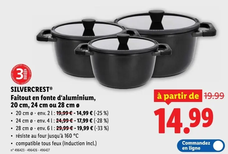 Offre: Faitout en fonte d'aluminium