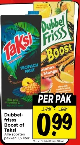 Aanbieding: Dubbelfrisss Boost of Taksi