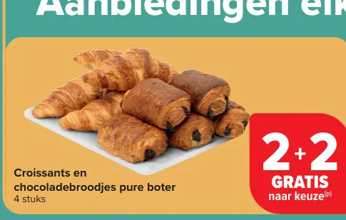 Promotie: Croissants en chocoladebroodjes pure boter