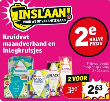 Aanbieding: Kruidvat maandverband en inlegkruisjes