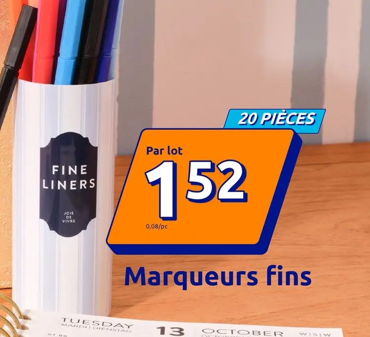 Offre: Marqueurs fins