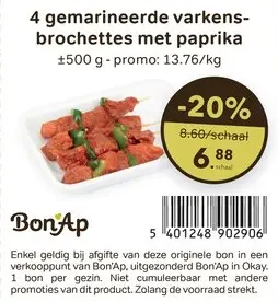 Promotie: gemarineerde varkensbrochettes met paprika
