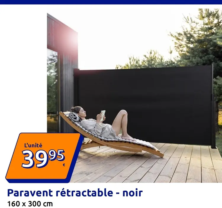 Offre: Paravent rétractable - noir